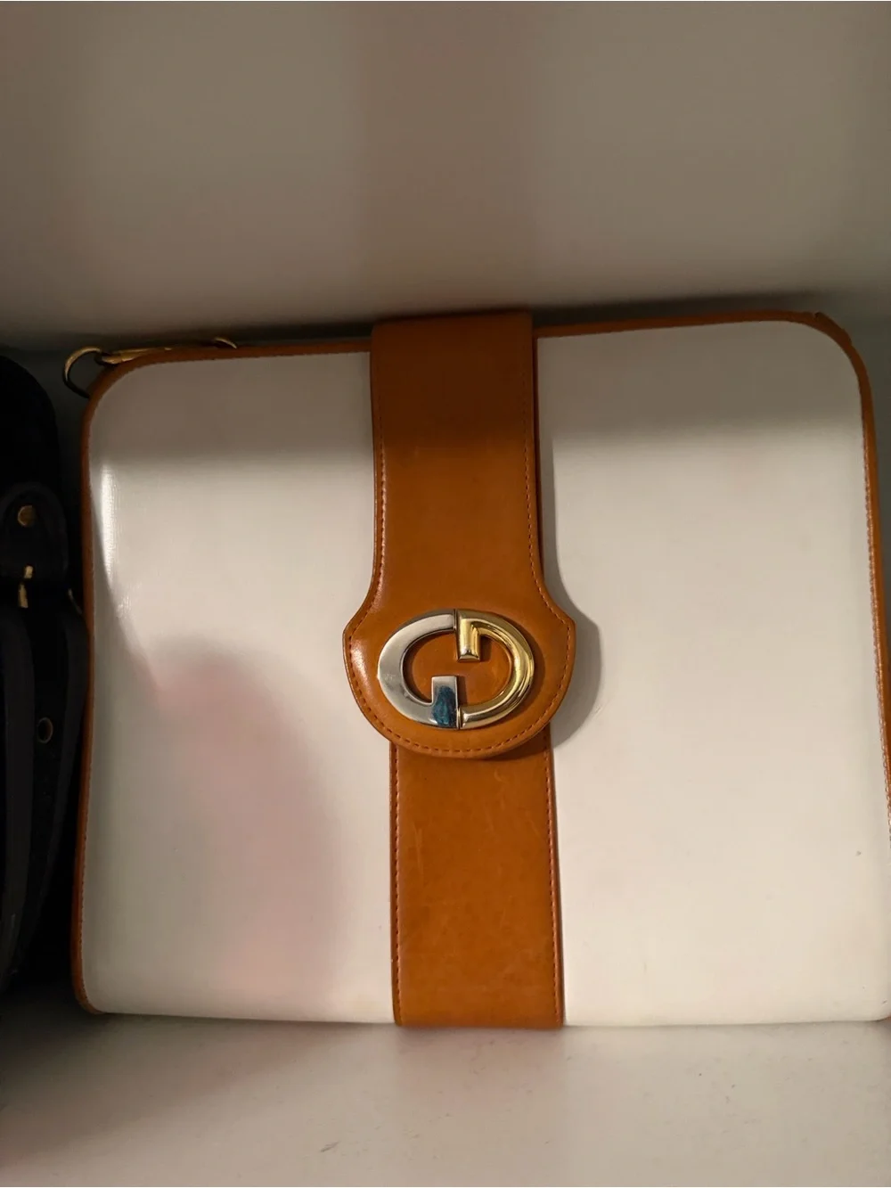 Vintage Gucci White and Tan Blondie Shoulder Bag - Picture 2 of 7